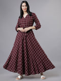 Tokyo Talkies Women Maroon Maxi Dress