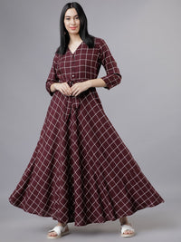 Tokyo Talkies Women Maroon Maxi Dress