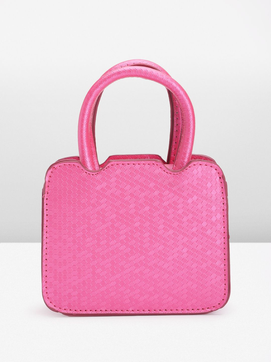 DressBerry Snake Skin Textured Structured Handheld Bag