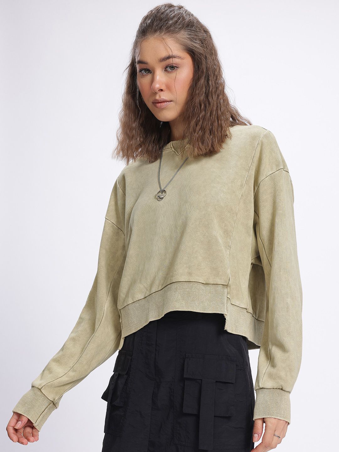 DressBerry Dyed Drop-Shoulder Sweatshirt