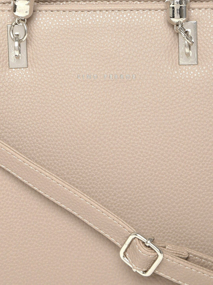 Lino Perros Beige Solid Handheld Bag