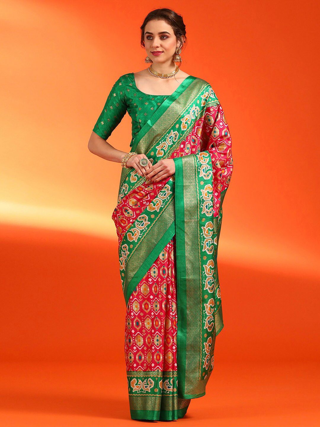 Saree mall Woven Design Zari Pochampally Saree