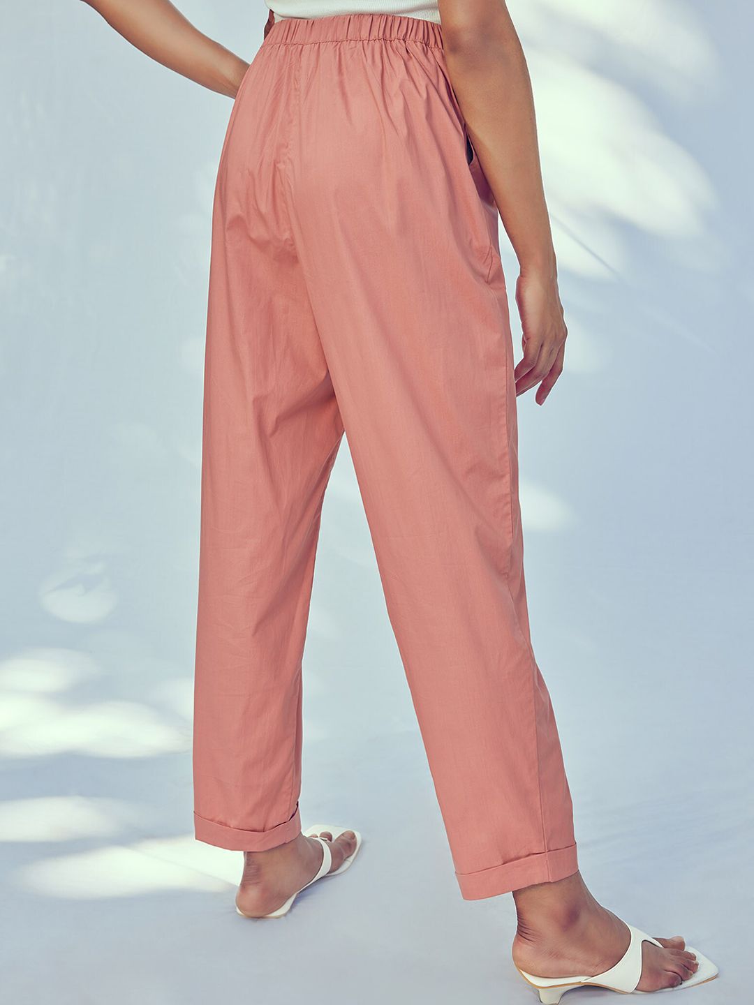 The Label Life Women High-Rise Cotton Trousers