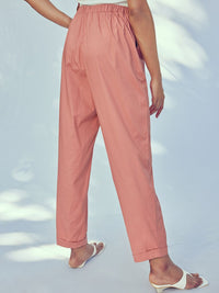 The Label Life Women High-Rise Cotton Trousers