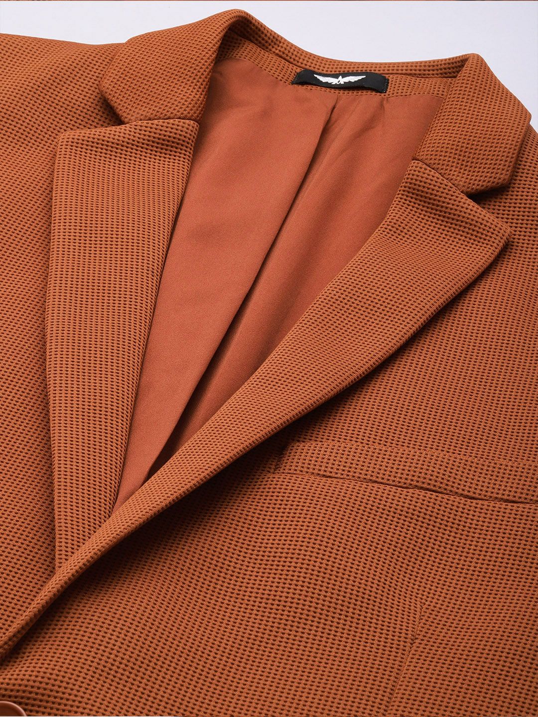 Park Avenue Self Design Textured Super Slim Fit Single Breasted Formal Blazer