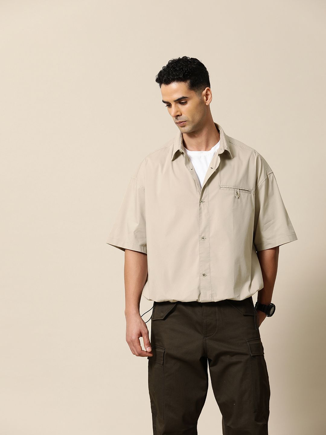 Mr Bowerbird Compact Poplin Oversized Blouson Shirt