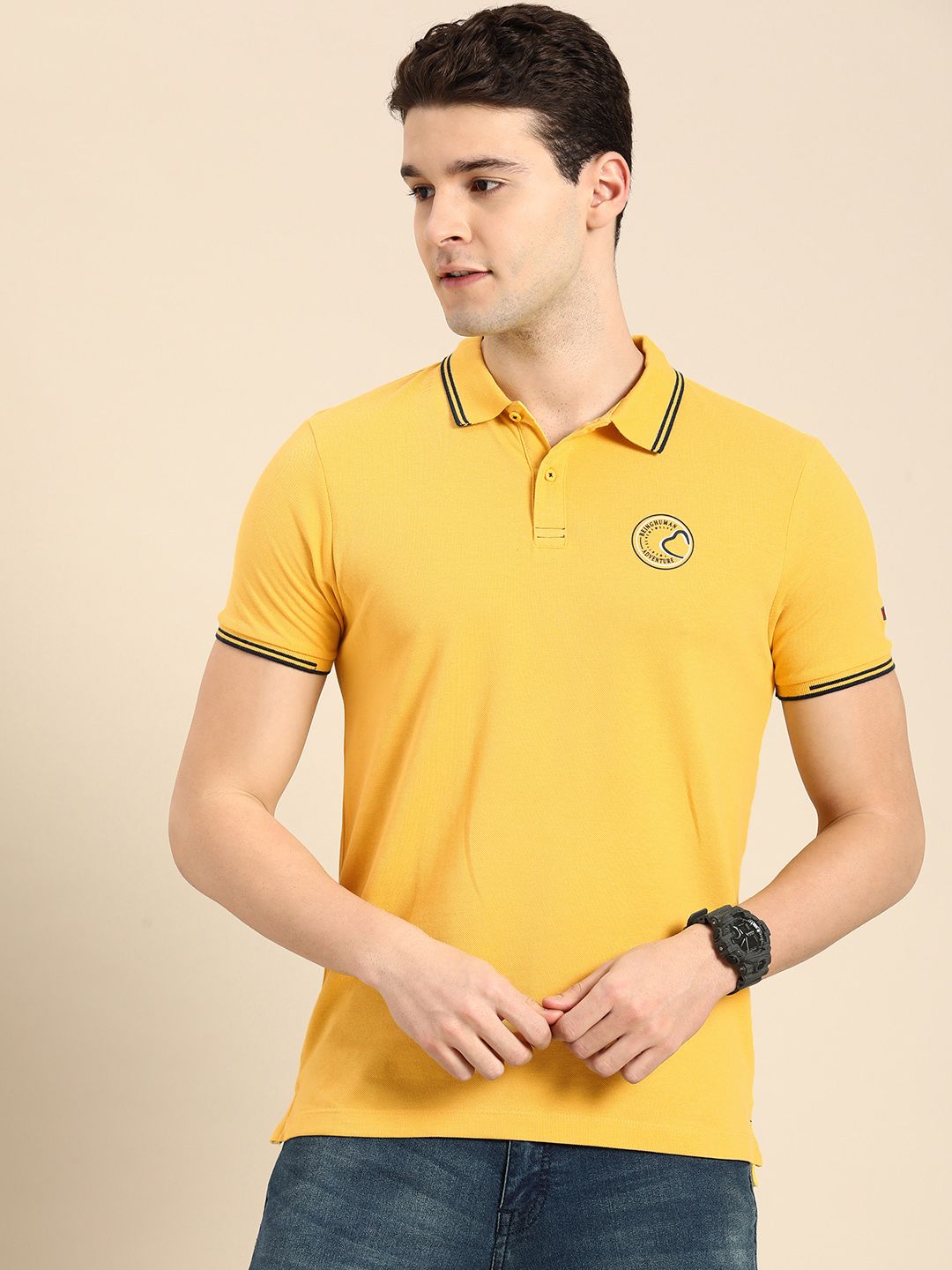 Being Human Polo Collar Pure Cotton T-shirt