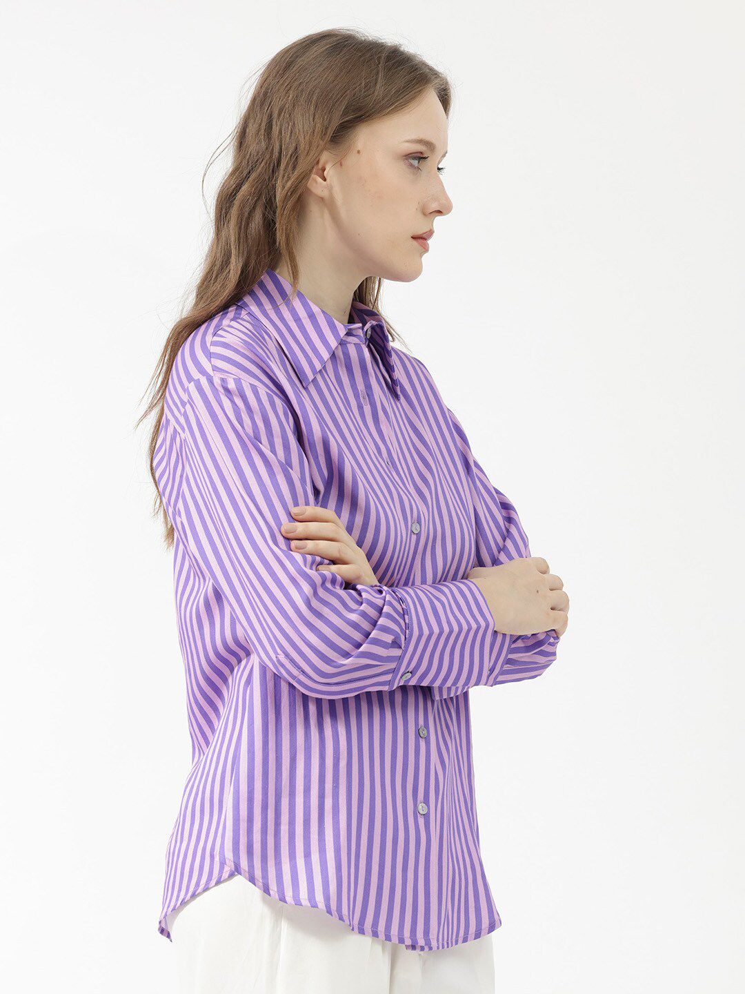 RAREISM Slim Fit Vertical Striped Casual Shirt