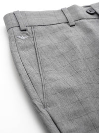 Park Avenue Men Checked Smart Fit Low-Rise Trousers