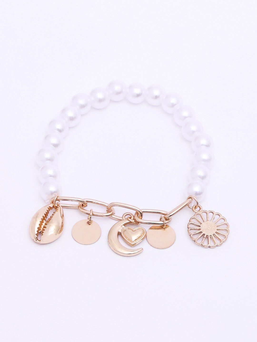VOGUE PANASH Women Gold-Plated Beaded Charm Bracelet