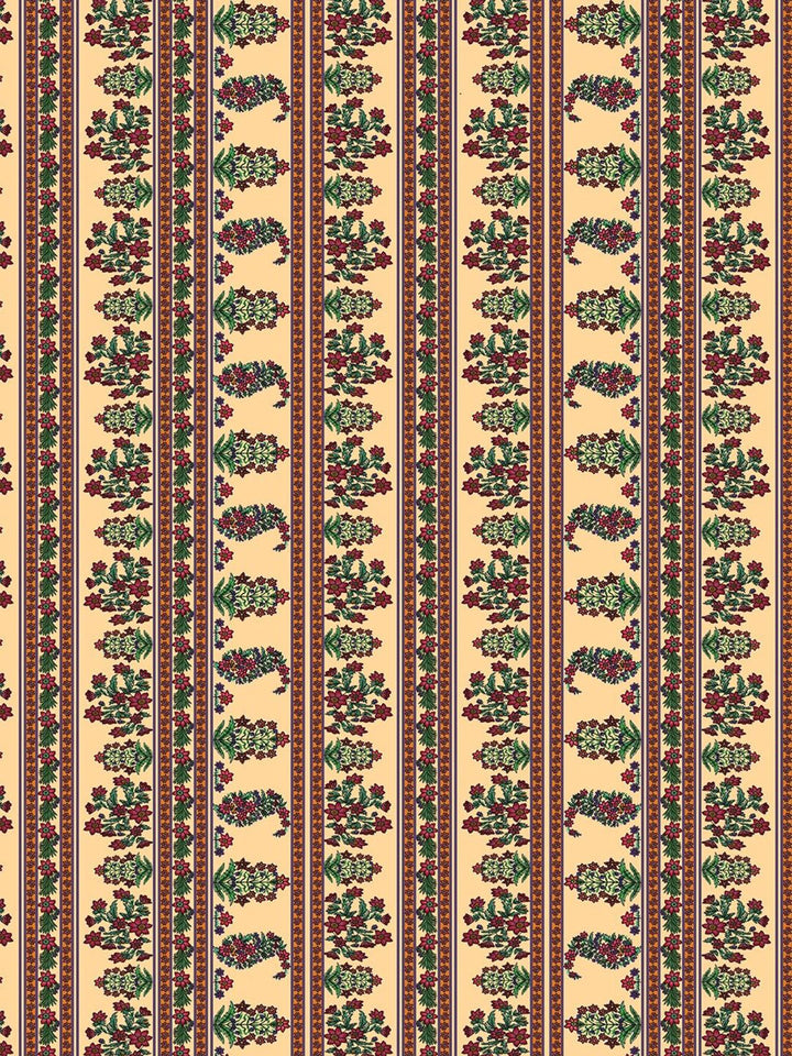 Story@home Beige & Red Ethnic Motifs 180 TC Flat Queen Bedsheet with 2 Pillow Covers
