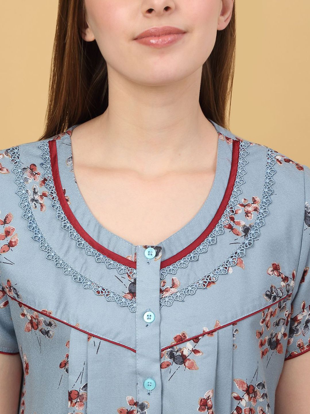 Sweet Dreams Printed pure cotton Maxi Nightdress