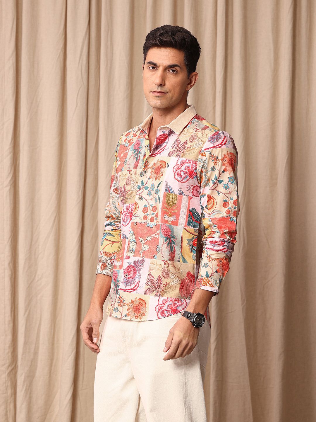 Mr Bowerbird Pure Cotton Tailored Fit Floral Printed Casual Shirt