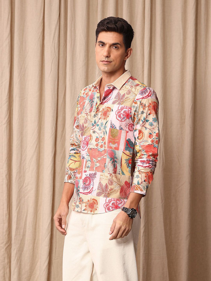 Mr Bowerbird Pure Cotton Tailored Fit Floral Printed Casual Shirt