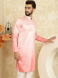 SOJANYA Men Pink Jacquard Kurta