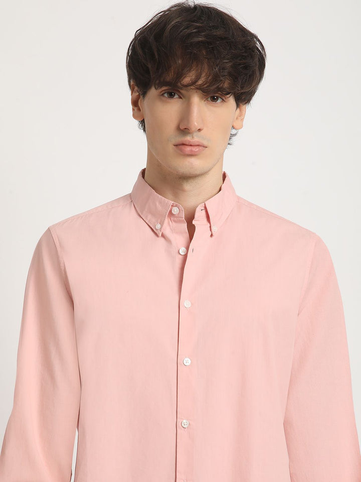 THE BEAR HOUSE Men's Solid Slim Fit Casual Shirt
