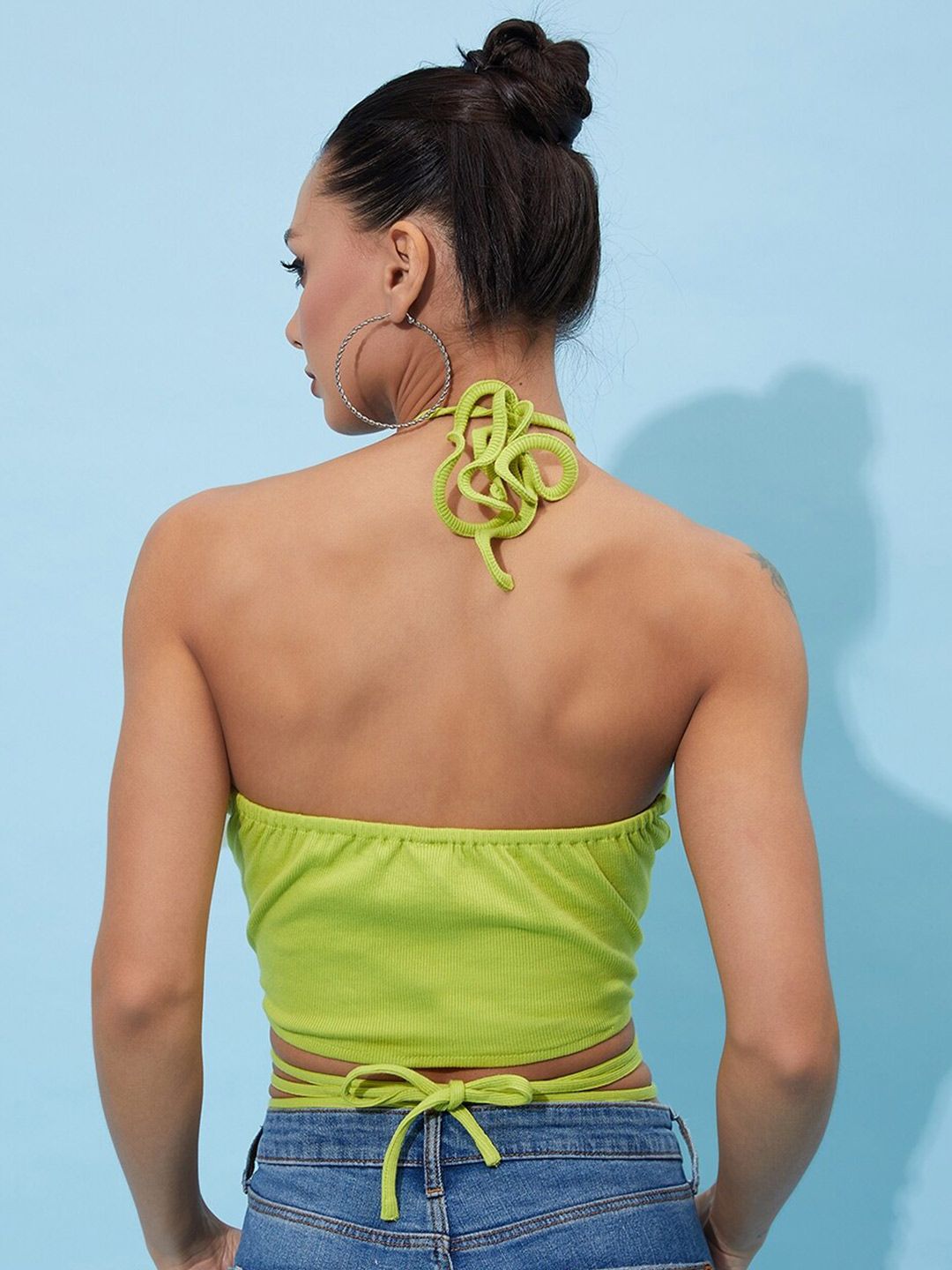 Athena Halter Neck Tie Up Cotton Crop Top