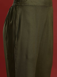 Anouk Floral Printed Button-Detail Anarkali Kurta with Trousers & Dupatta
