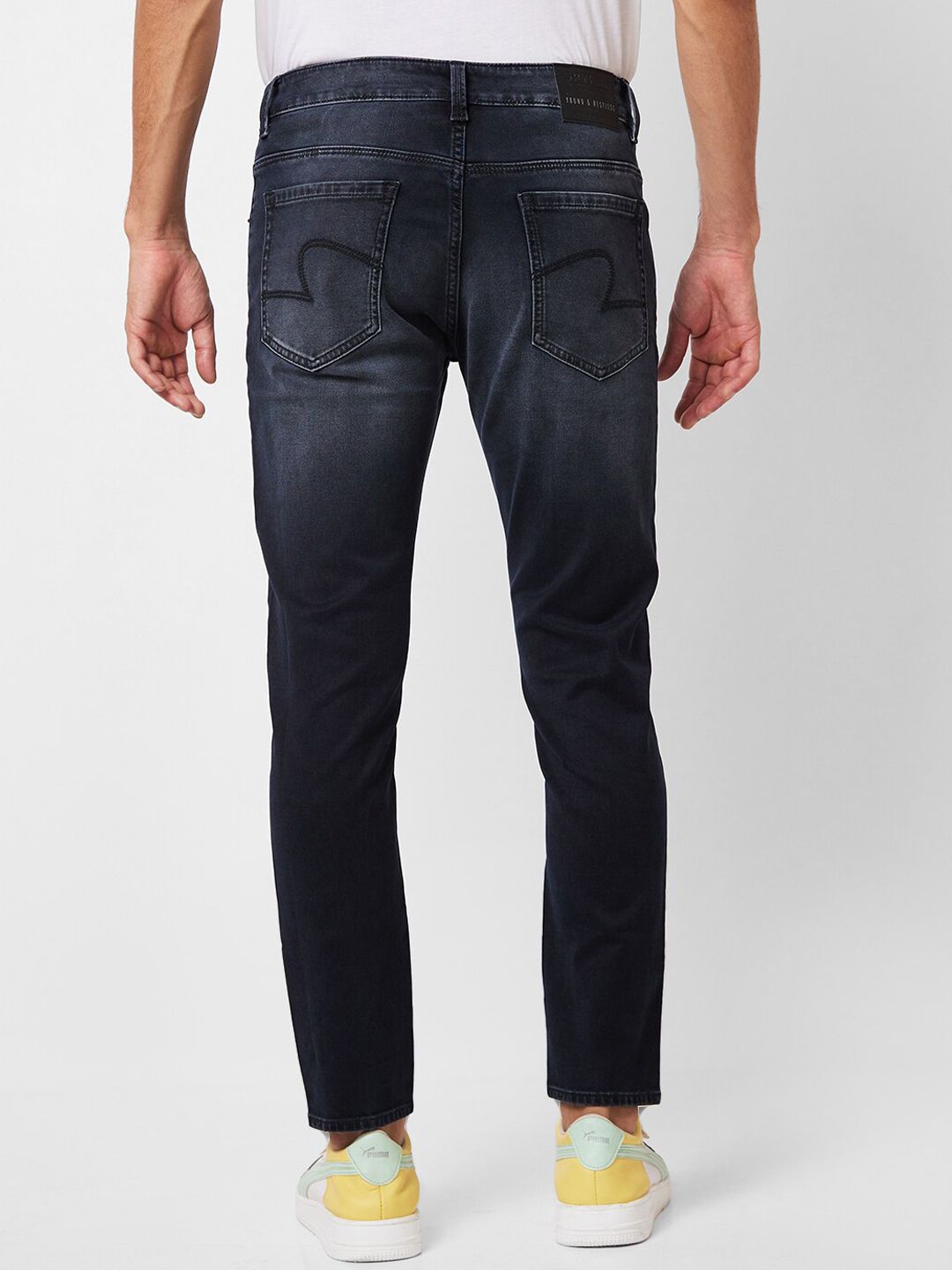SPYKAR Men Mid Rise Slim Fit Heavy Fade Cotton Jeans