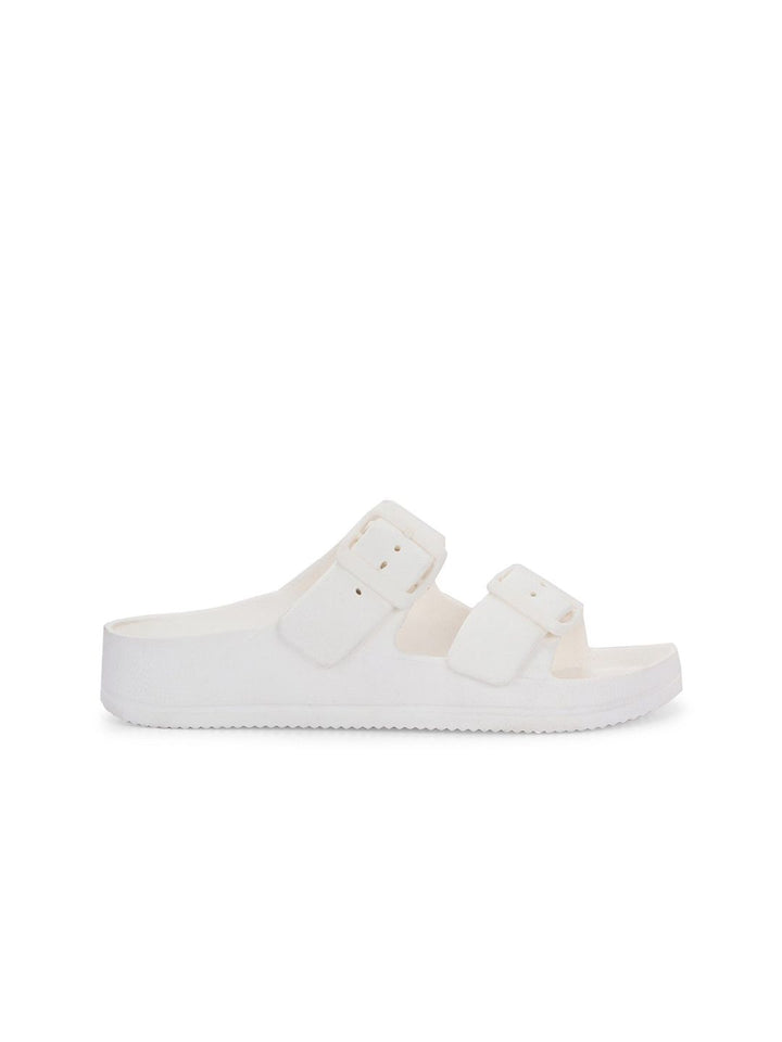 HRX by Hrithik Roshan Women Off White Rubber Sliders