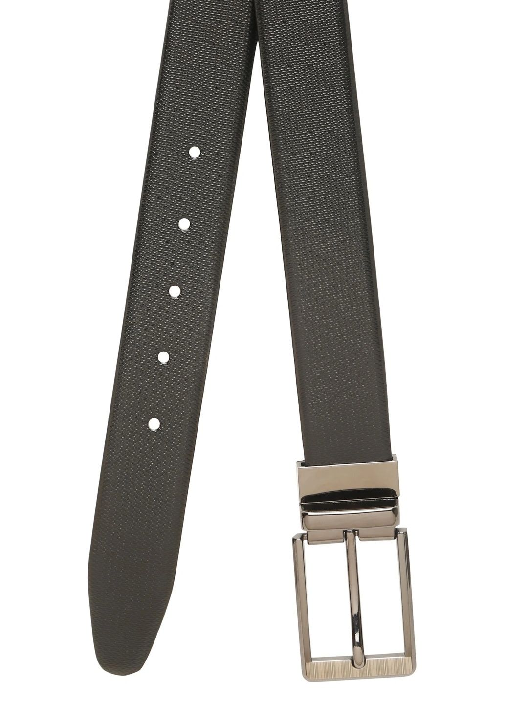 Teakwood Leathers Men Textured Leather Reversible Formal Belt