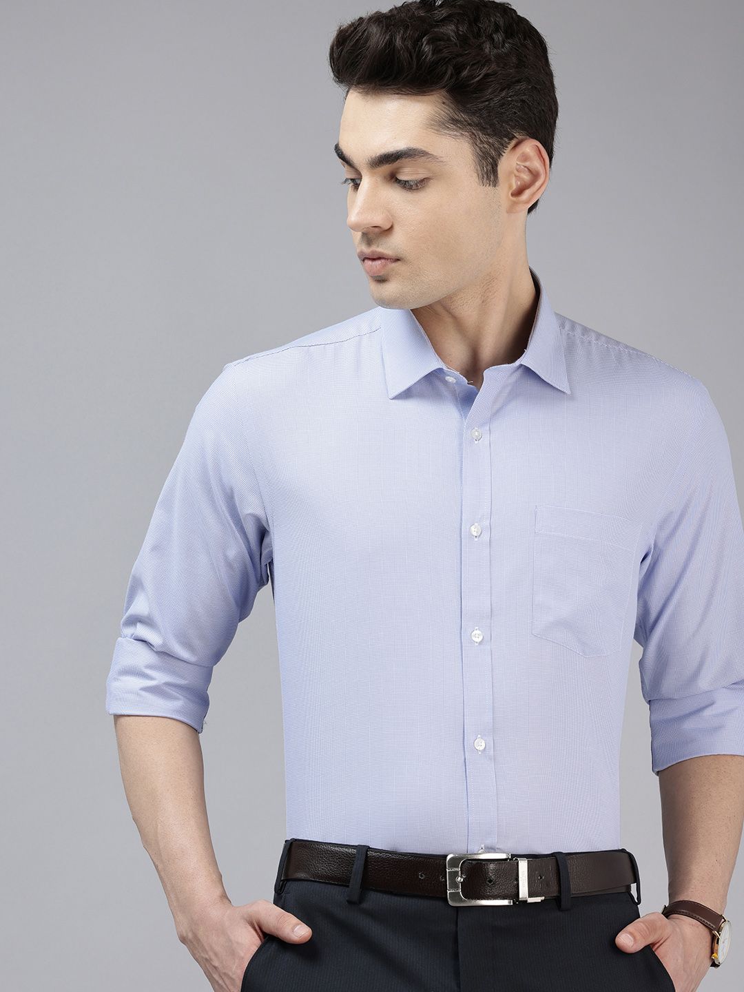Park Avenue Self-Design Slim Fit Formal Shirt