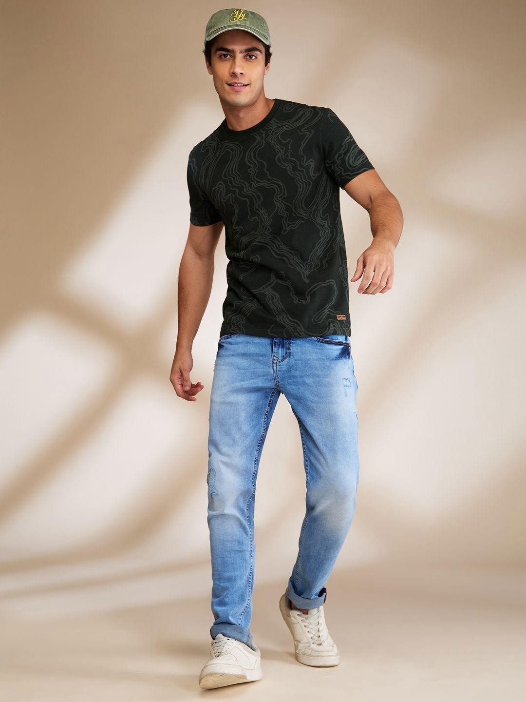 Being Human Men Printed Raw Edge T-shirt