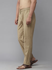 See Designs Men Khaki Solid Cotton Pyjamas