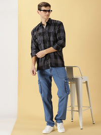 Thomas Scott Classic Buffalo Checked Twill Cotton Shirt