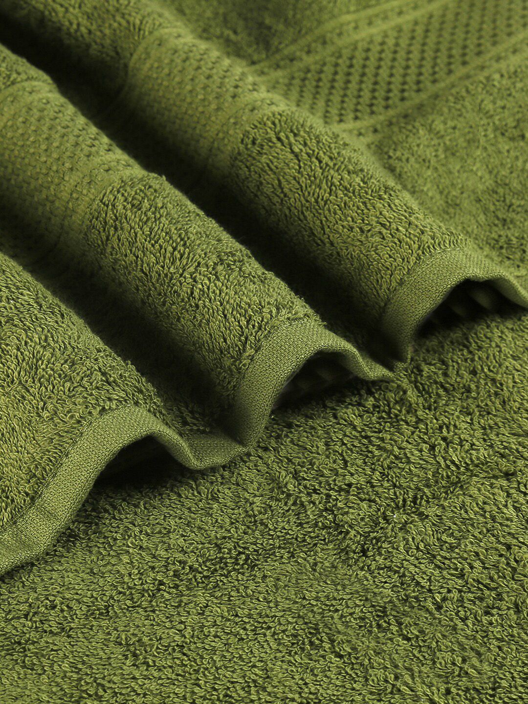 MYTRIDENT Olive Green  Coral 2 Pieces 450GSM Cotton Towel