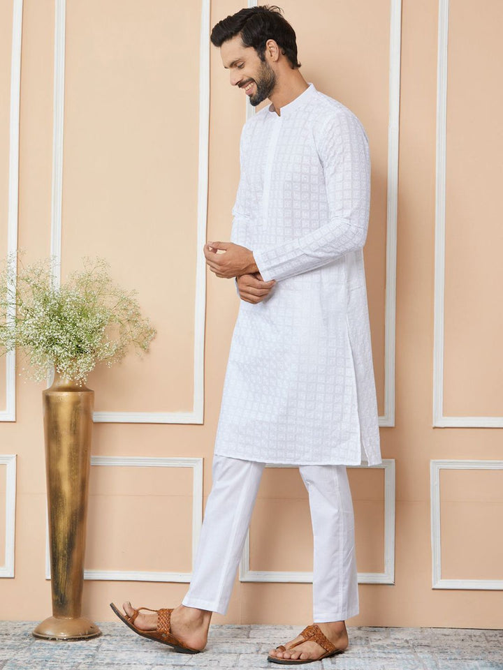 See Designs Ethnic Motifs Embroidered Chikankari Pure Cotton Straight Kurta