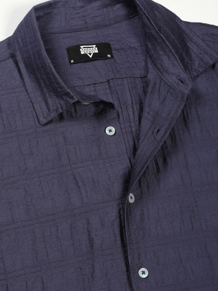 Thomas Scott Men Classic Slim Fit Opaque Casual Shirt