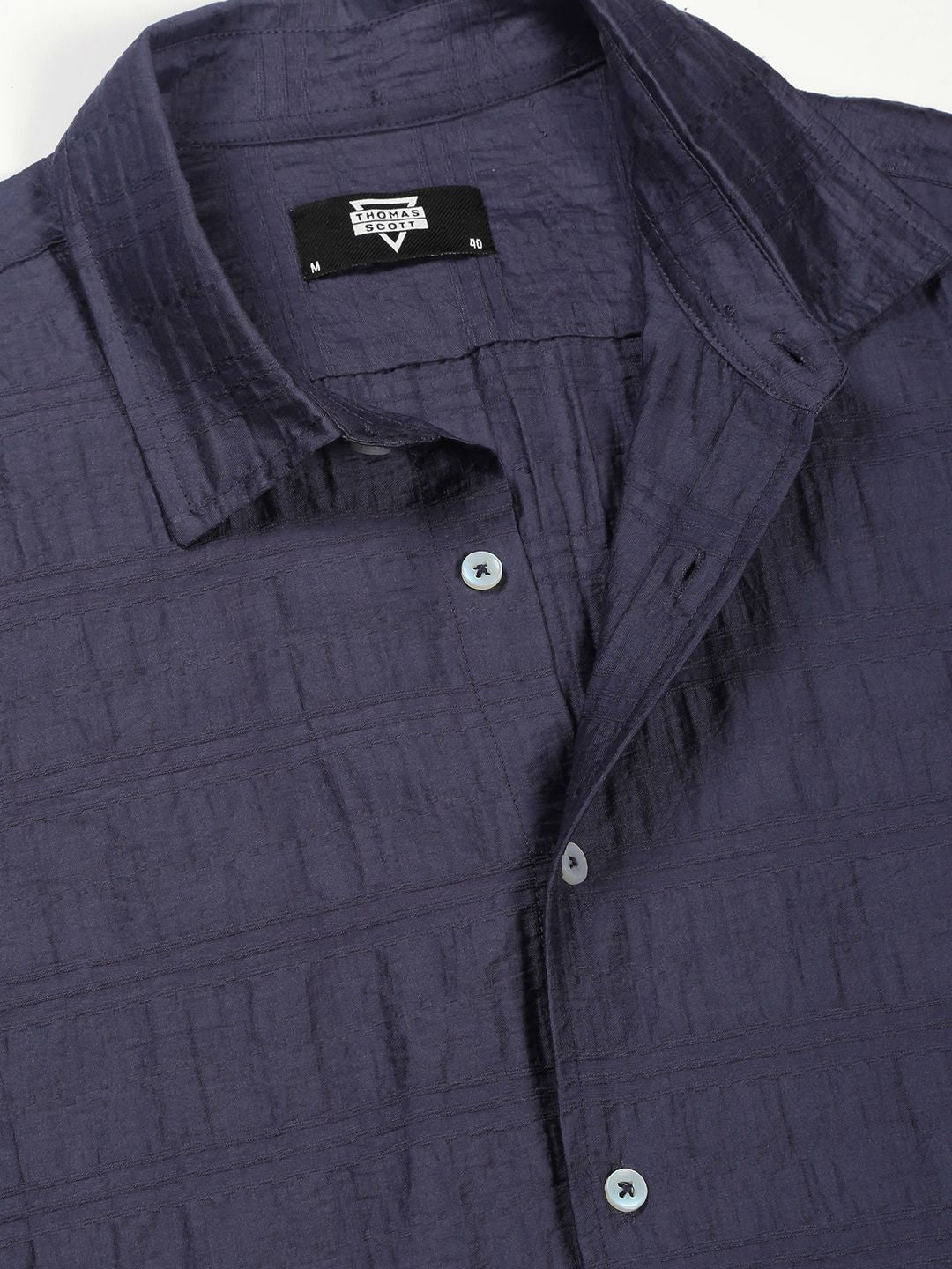 Thomas Scott Men Classic Slim Fit Opaque Casual Shirt
