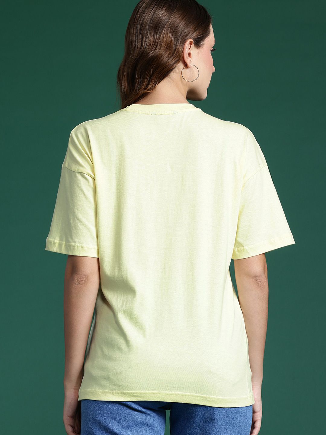 DressBerry Typography Printed Drop-Shoulder Sleeves T-shirt