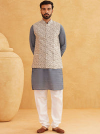 SOJANYA Geometric Embroidered Pure Cotton Kurta Kurta & Churidar & Nehru Jacket
