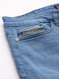 The Indian Garage Co Men Blue Bootcut Light Fade Stretchable Jeans