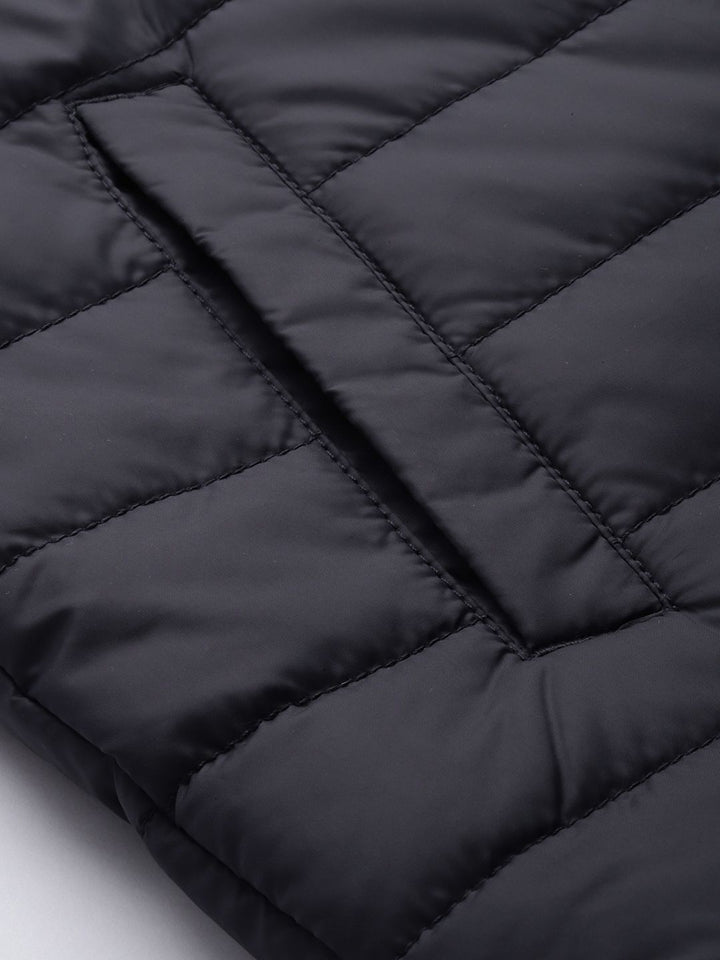 Being Human Men Navy Blue Brand Logo Lightweight Padded Jacket