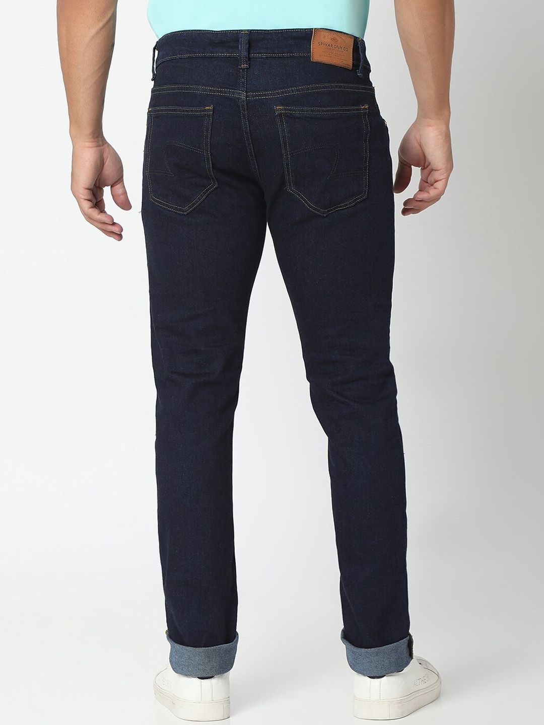 SPYKAR Men Blue Cotton Regular Fit Narrow Length Jeans