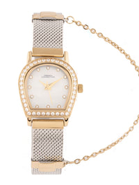 Sambungan Perancis Wanita Dail Dail & Tali Gelang Keluli Tahan Karat Tentera Analog