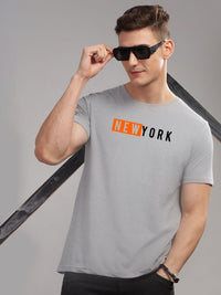 ADRO Men Typography Printed Applique T-shirt
