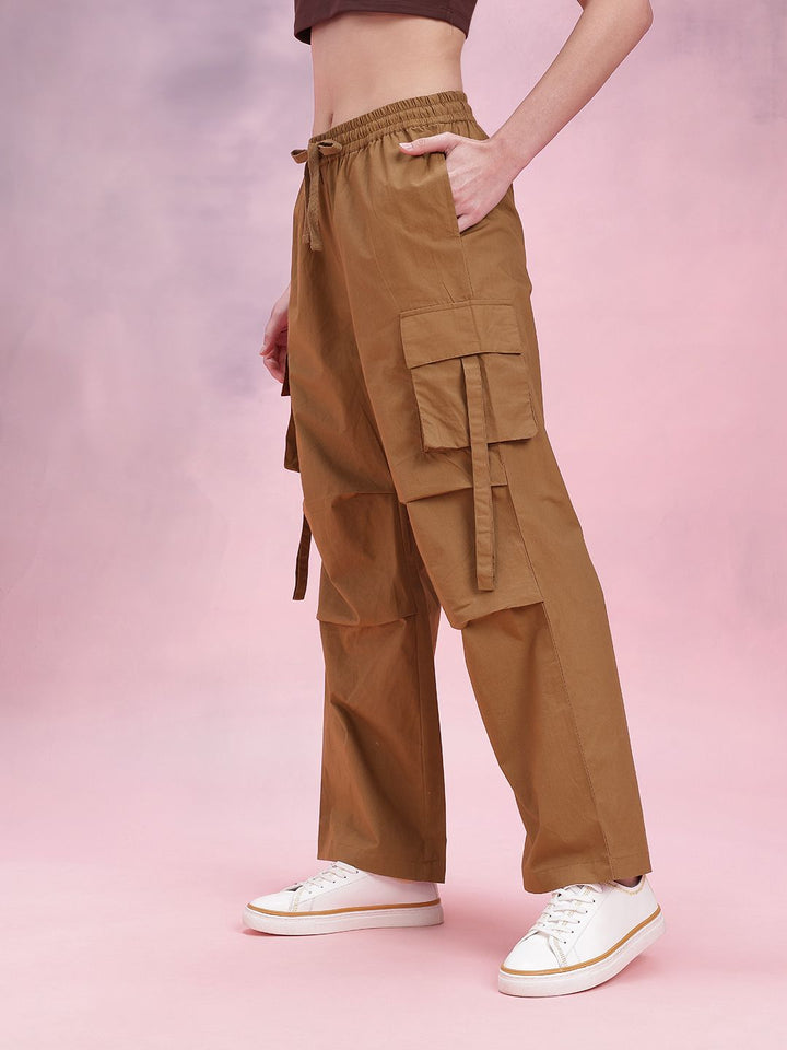 DressBerry Women Cotton Pleated Cargos