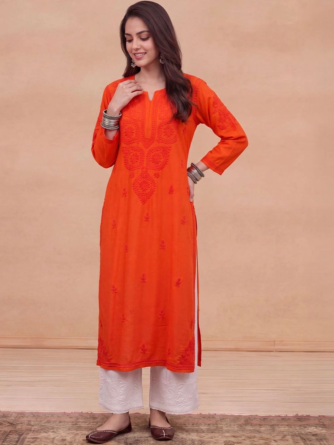 House of Chikankari Women Embroidered Chikankari Kurta
