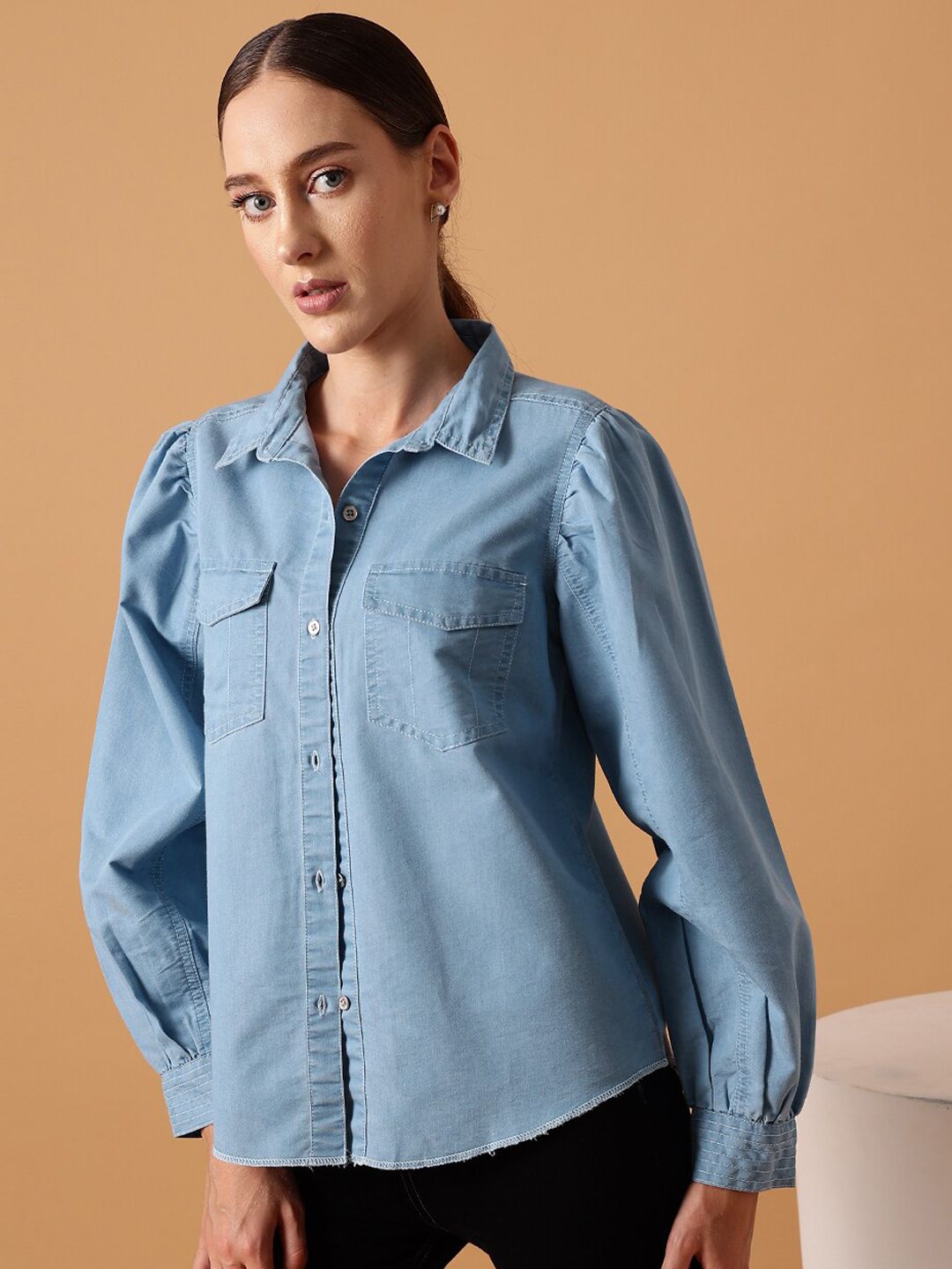 STREET 9 Comfort Denim Cotton Casual Shirt