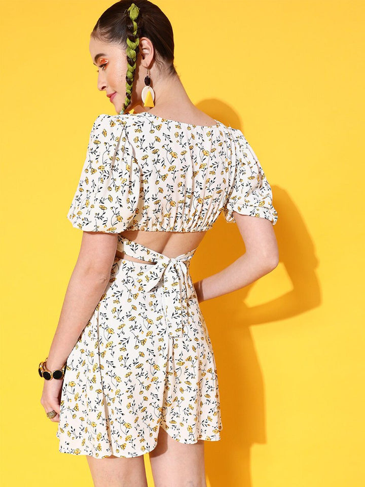 STREET 9 Women Bright Yellow Conversational Dress