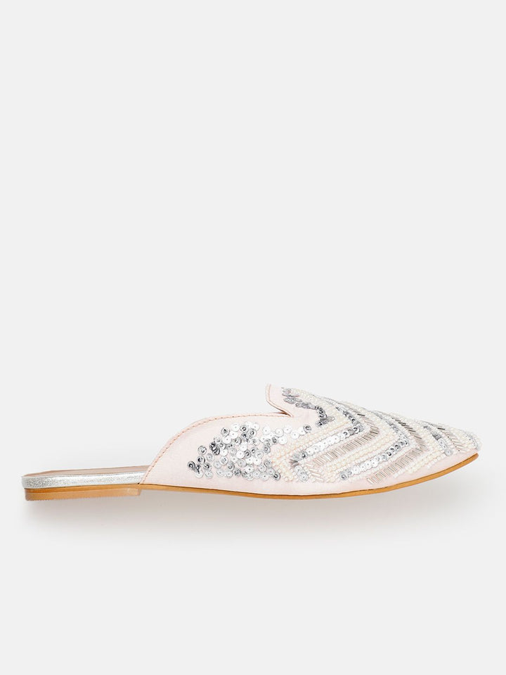 House of Pataudi Beads Embroidered Ethnic Mules