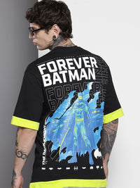 The Indian Garage Co Batman Printed Oversized Pure Cotton T-shirt