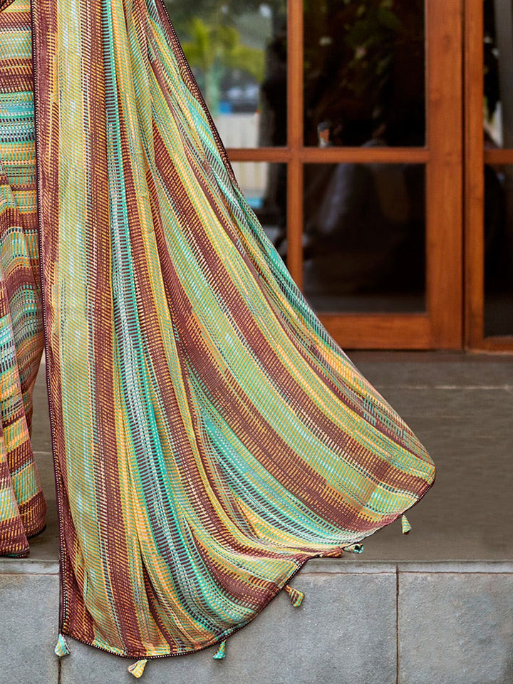 Saree mall Pure Chiffon Ethnic printed daily wear  Sarees