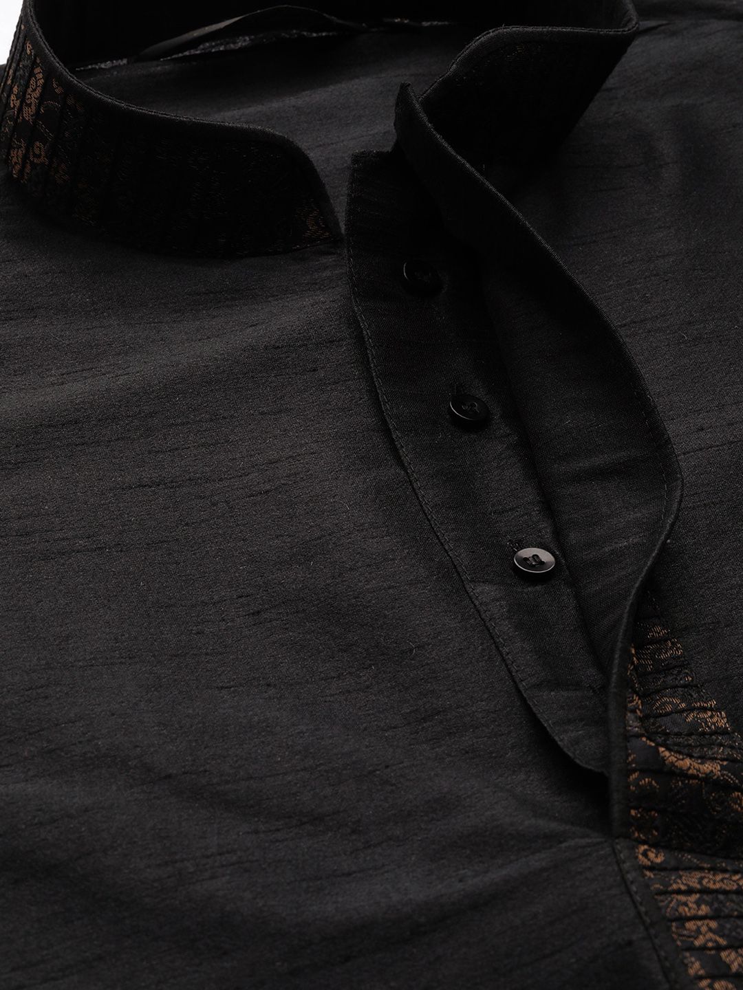 SOJANYA Lelaki Hitam Solid Kurta Lurus