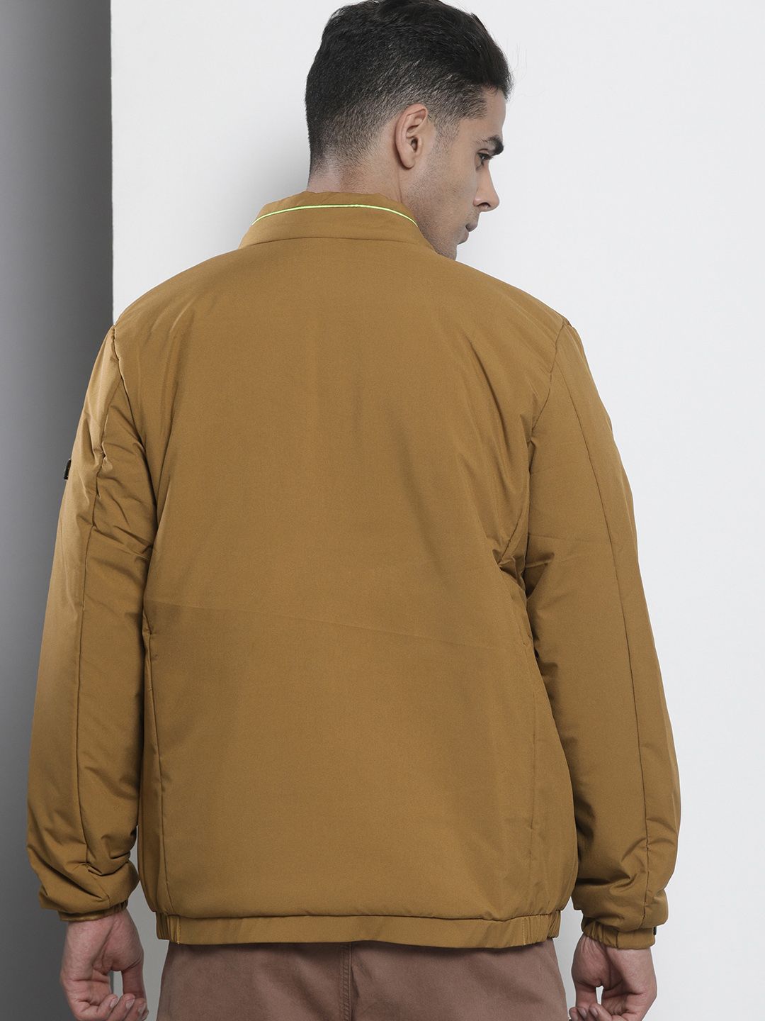 The Indian Garage Co Men Solid Zip-Front Bomber Jacket