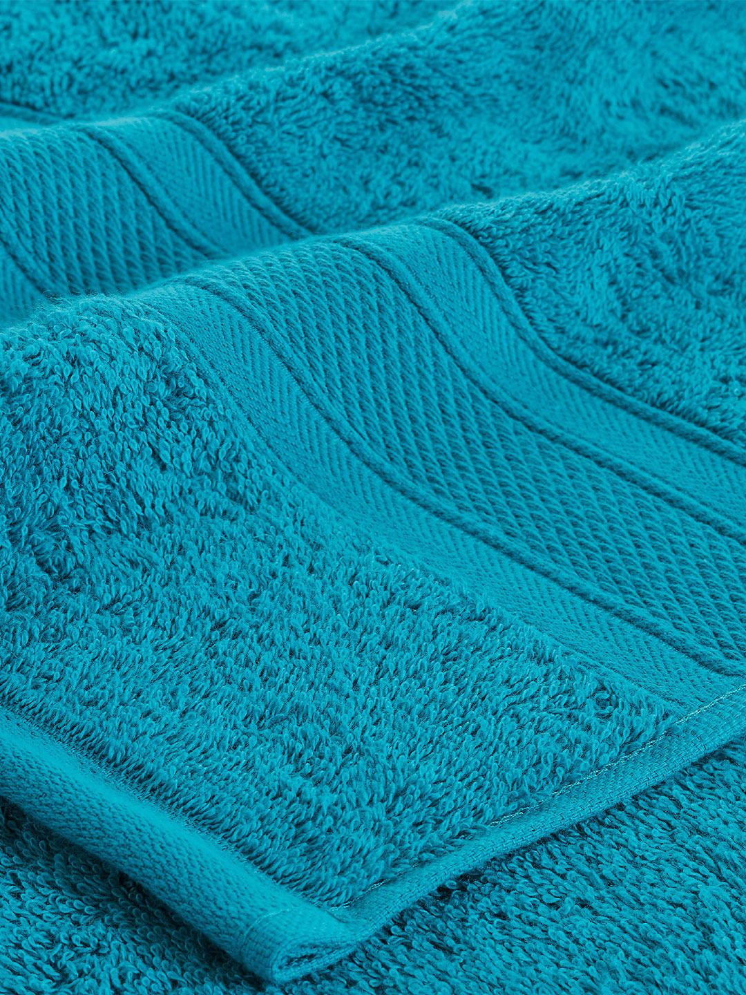 MYTRIDENT Teal Blue Solid Pure Cotton 500 GSM Soft  Plush Bath Towel
